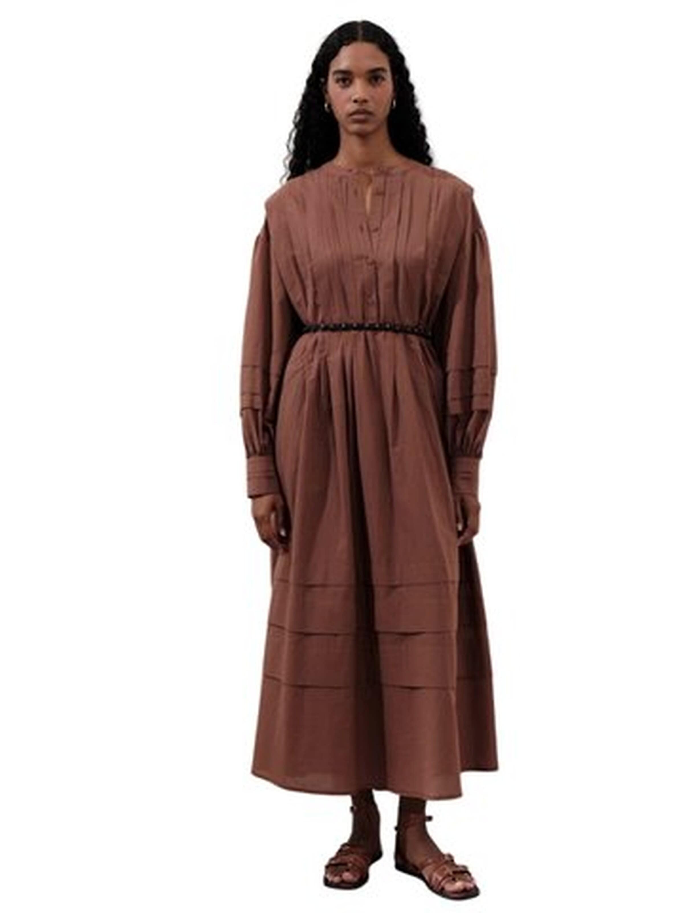 MANUKA Jurk in Bruin: voorkant