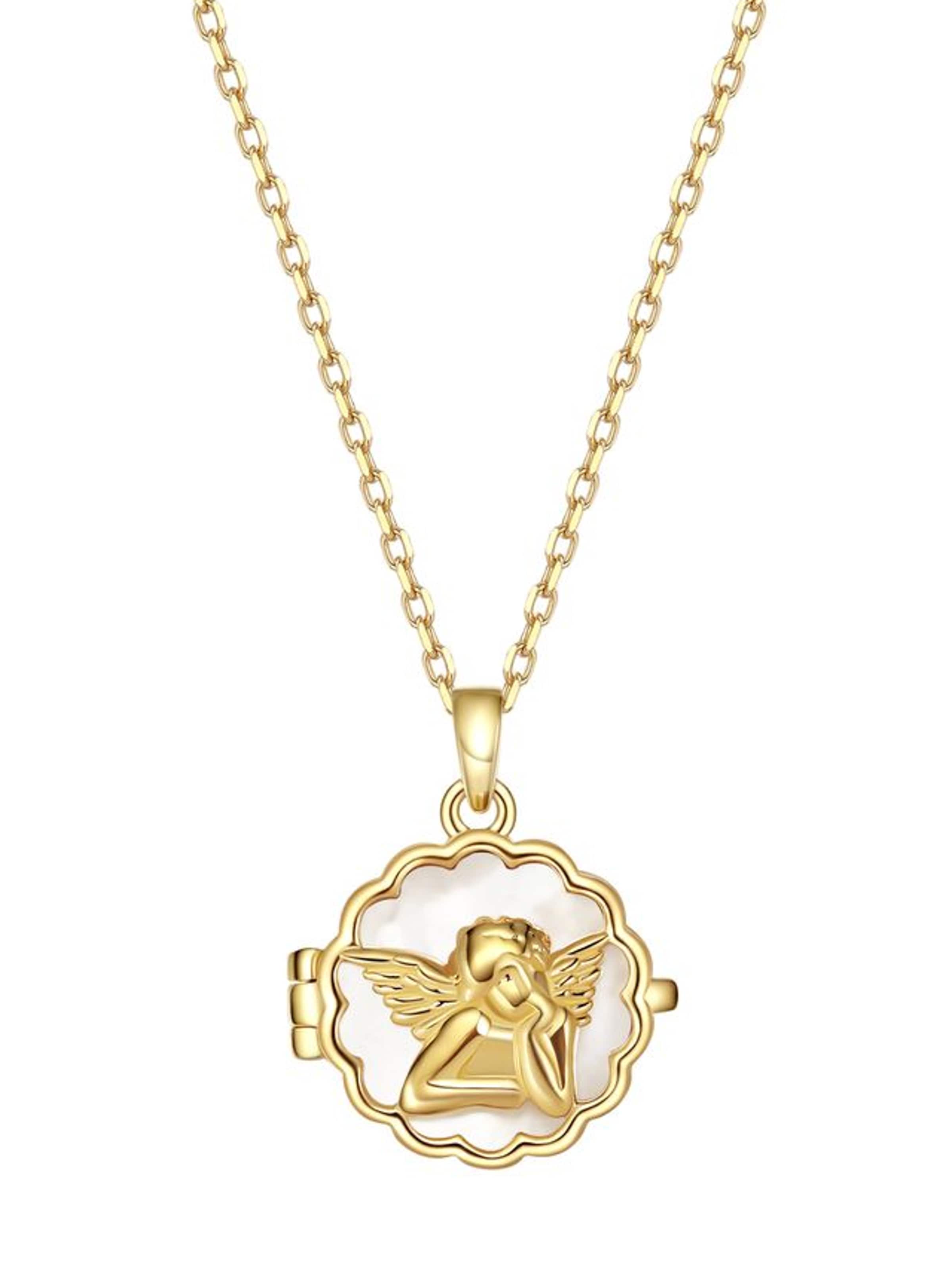 Collana 'Seraphina Locket' di Hey Happiness in oro: frontale