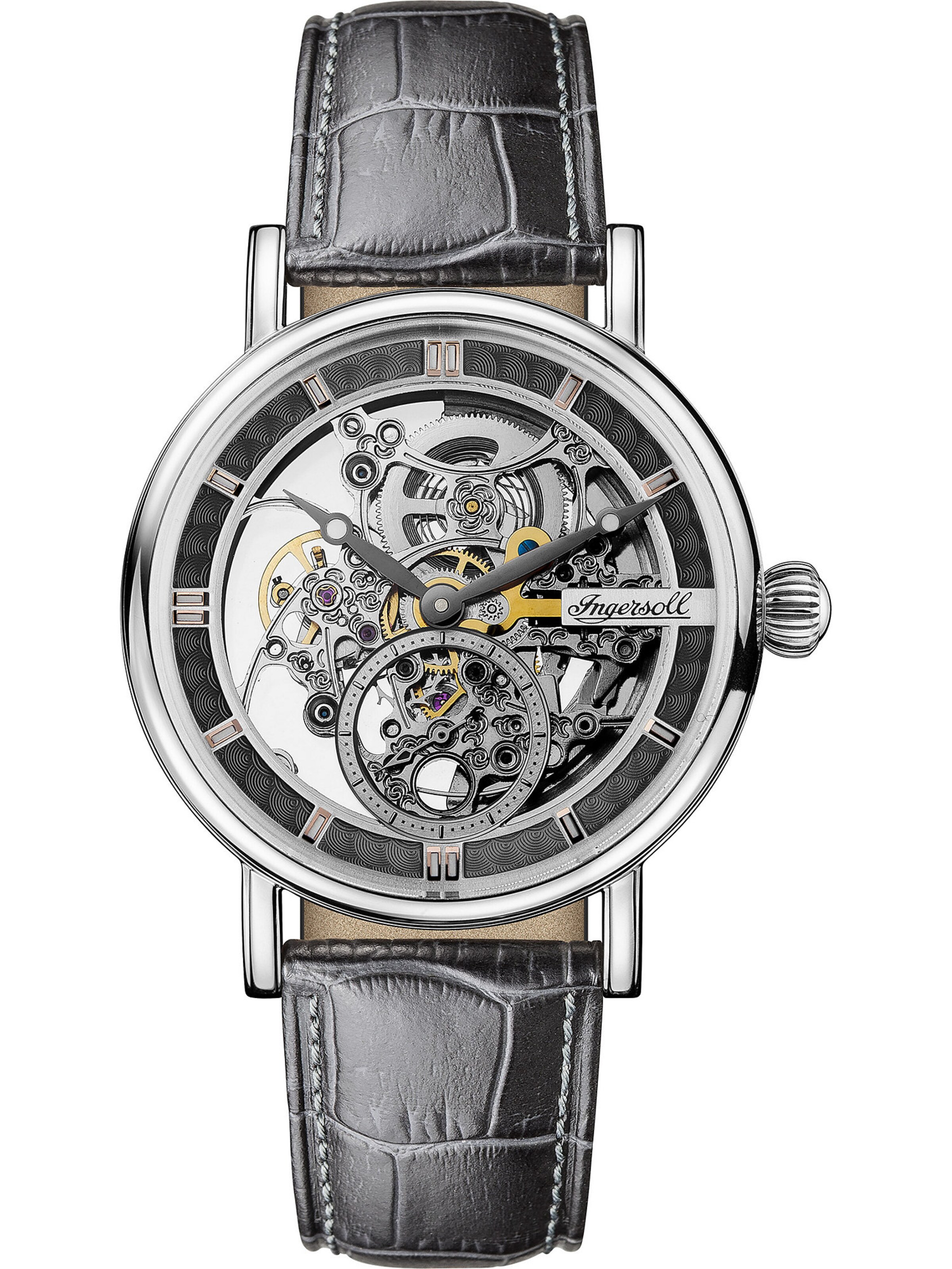 Montre à affichage analogique INGERSOLL en argent : devant