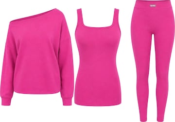 Mowi Fit Trainingspak in Roze: voorkant