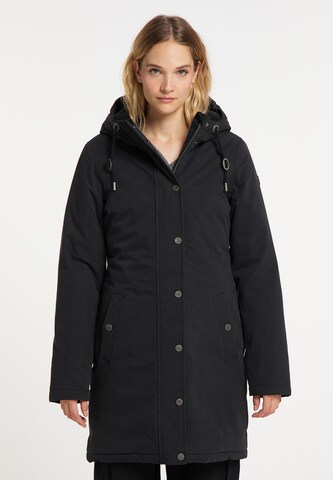 DreiMaster Vintage Raincoat in Black: front