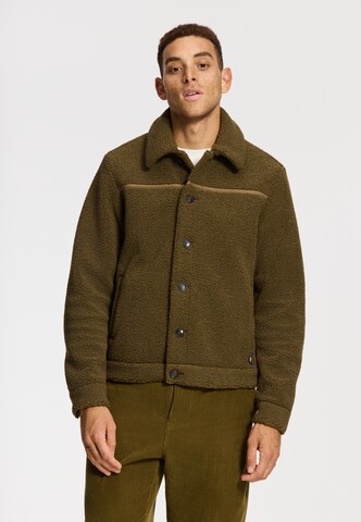 Shiwi Fleece jas in Groen: voorkant