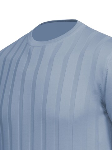 Cizgi Triko Shirt‌‌‌‌‌ in Blau