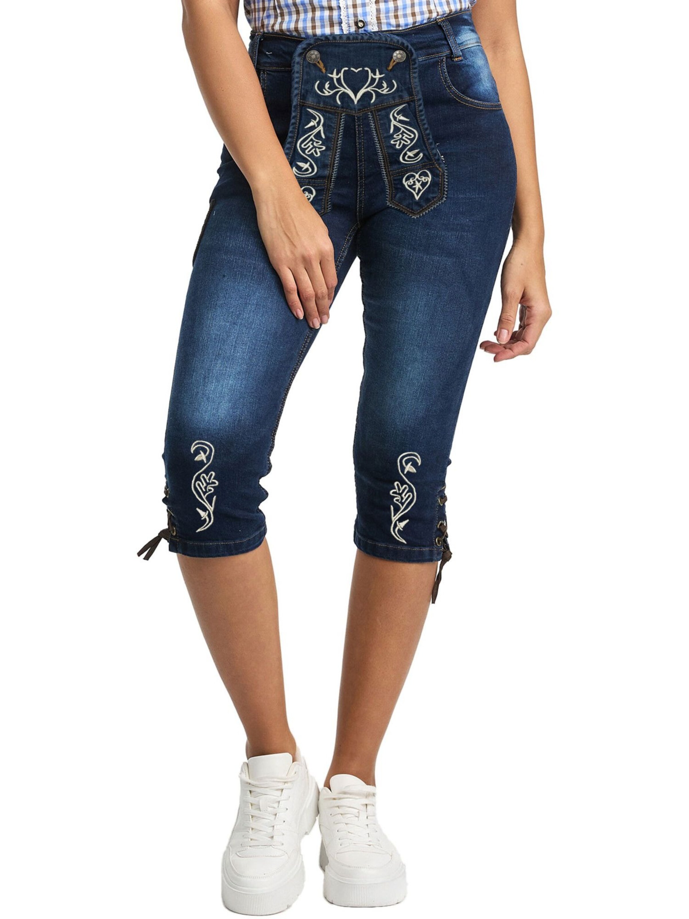 Steigenhöfer Regular Trachtenhose 'Ida' in Blau: Vorderseite