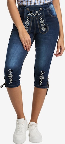 Steigenhöfer Regular Traditional Pants 'Ida' in Blue: front