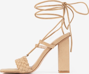Sandales à lanières 'Chahra' Celena en beige : devant