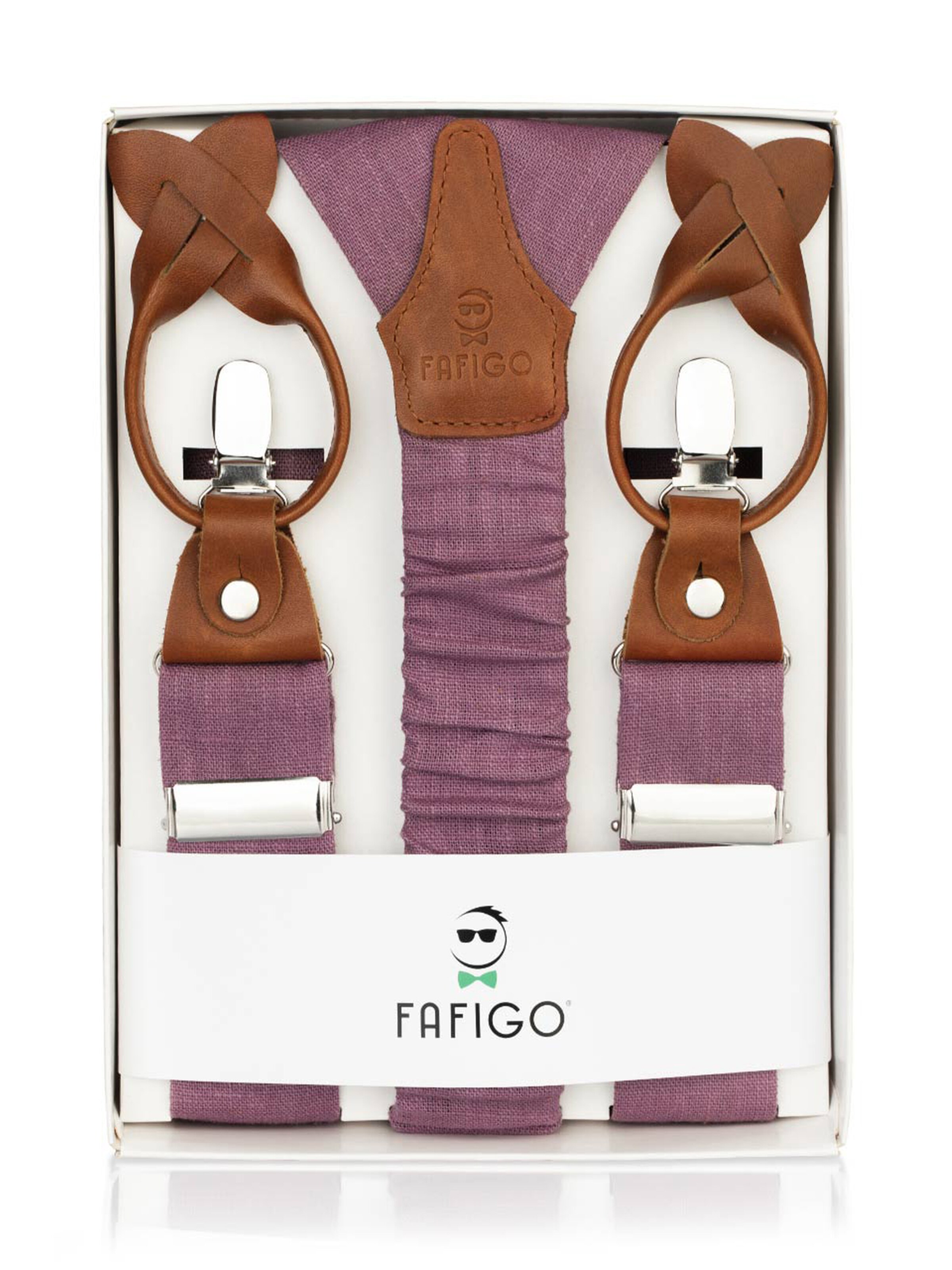 FAFIGO Suspenders 'Zio Valerio' in Purple: front