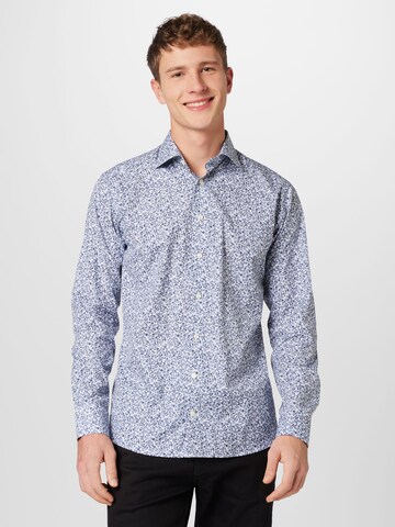 ETON Slim fit Button Up Shirt in Grey: front
