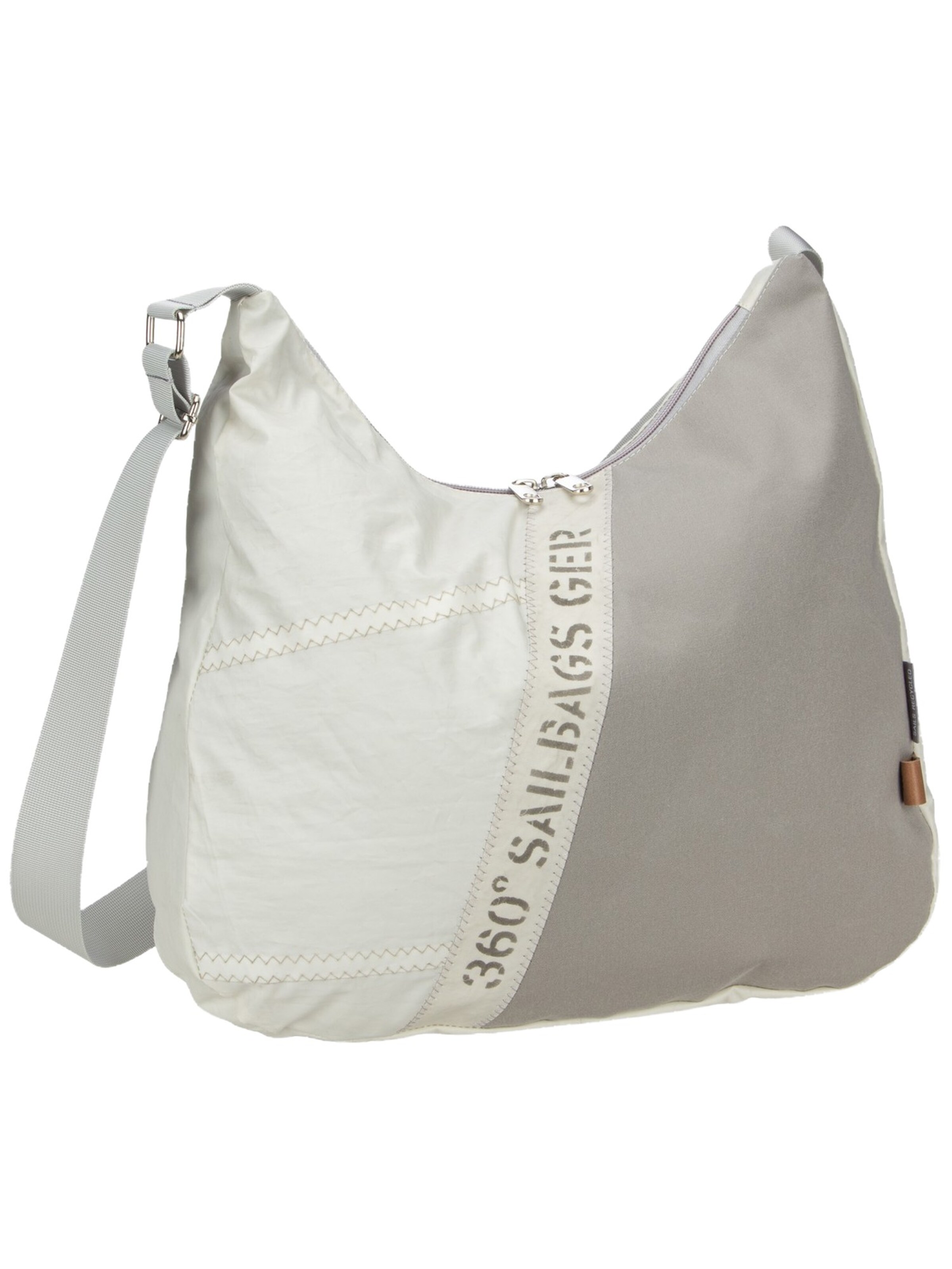 360 Grad Shoulder Bag ' Bucht Stencil ' in Grey: front