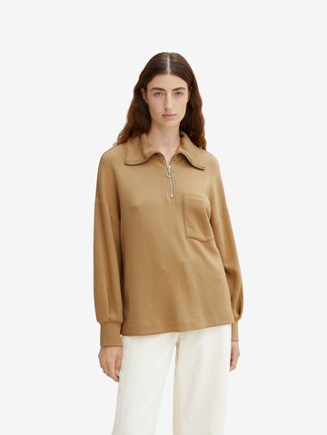 TOM TAILOR Sweatshirt in Brown: front