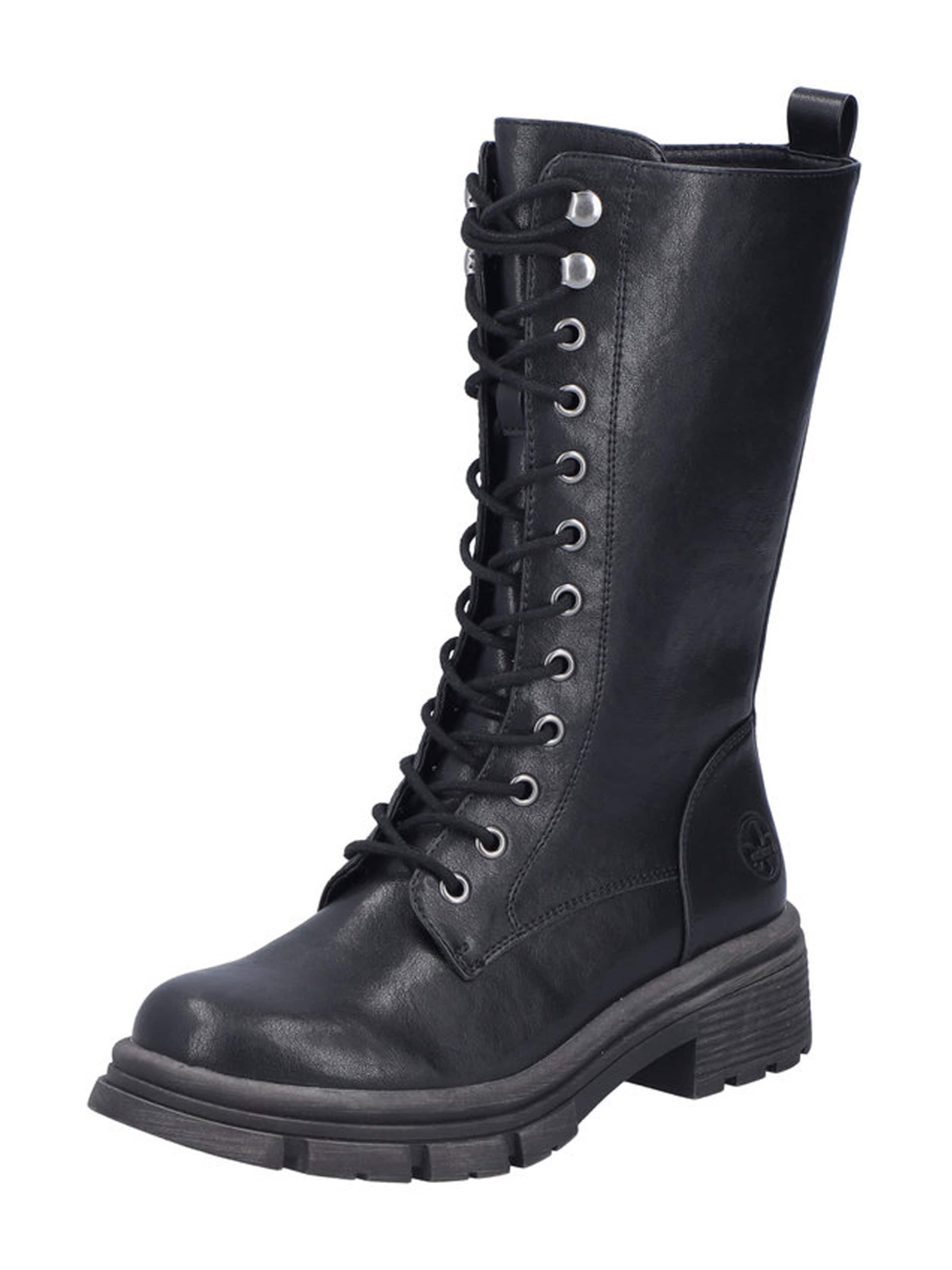 Bottes à lacets Rieker en noir : devant