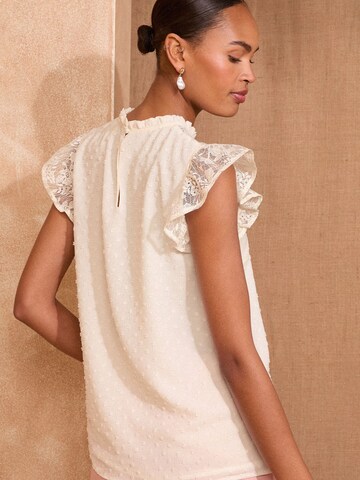 Chemisier love & roses en beige