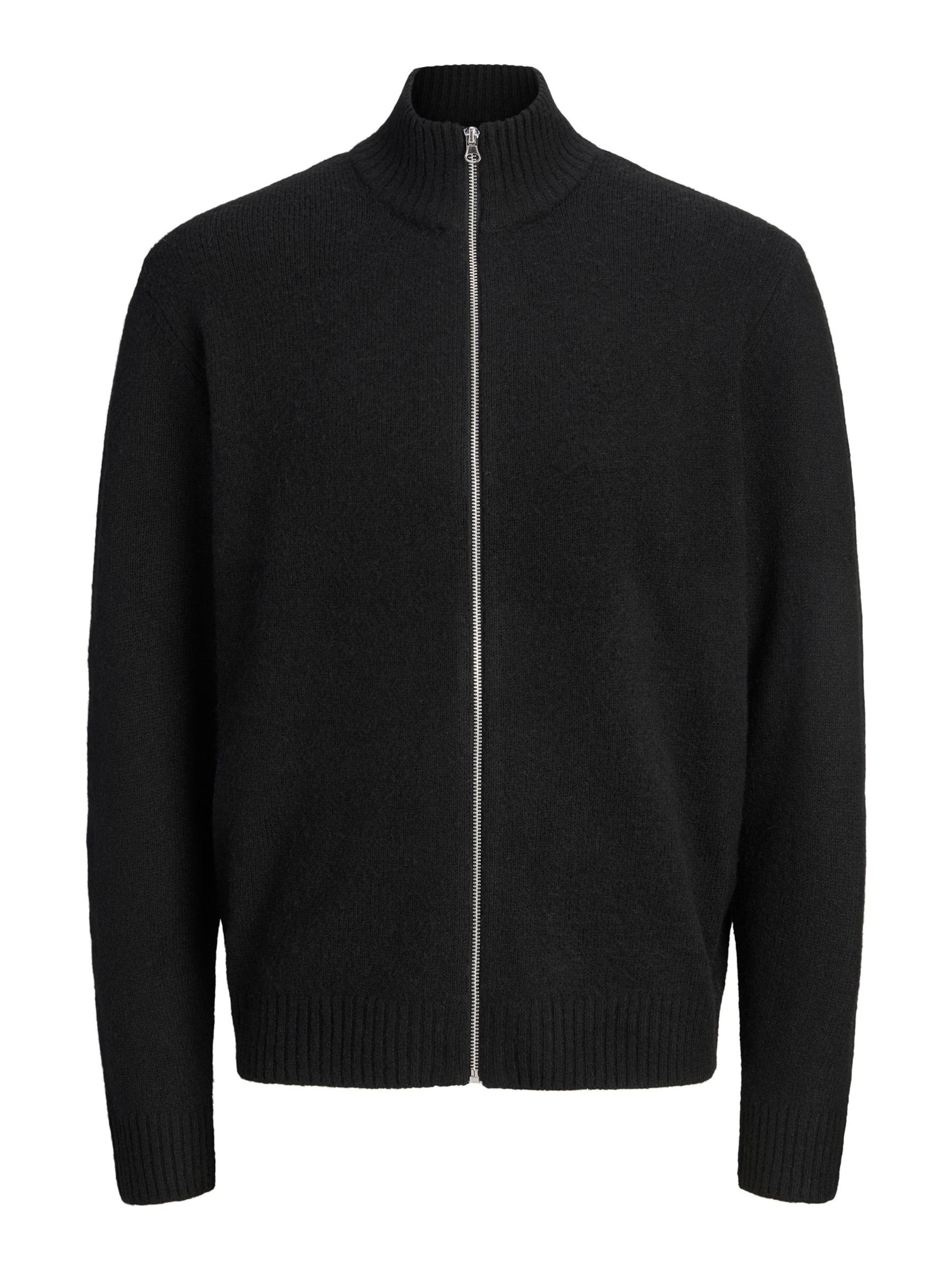 Jack & Jones Junior Knit Cardigan 'JJSOho Ollie' in Black: front
