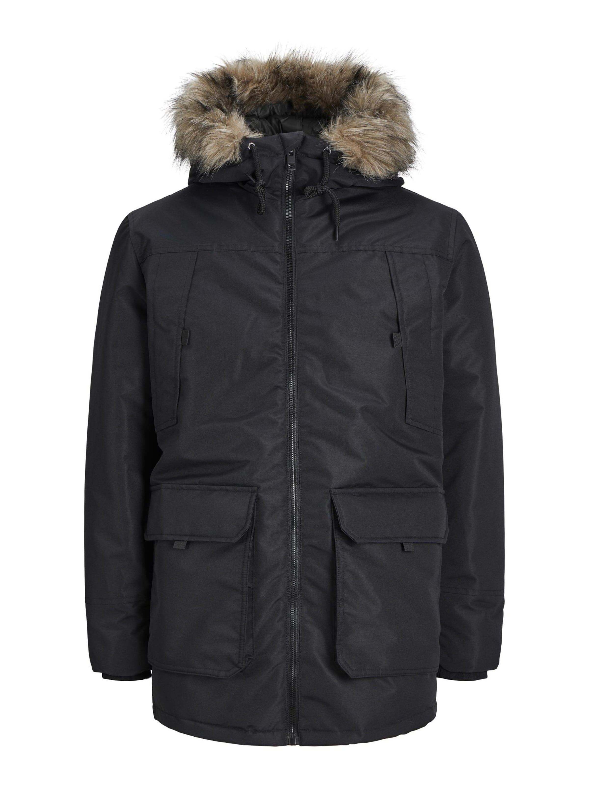 JACK & JONES Vinterparkas 'JJEConstruct' i svart: framsida