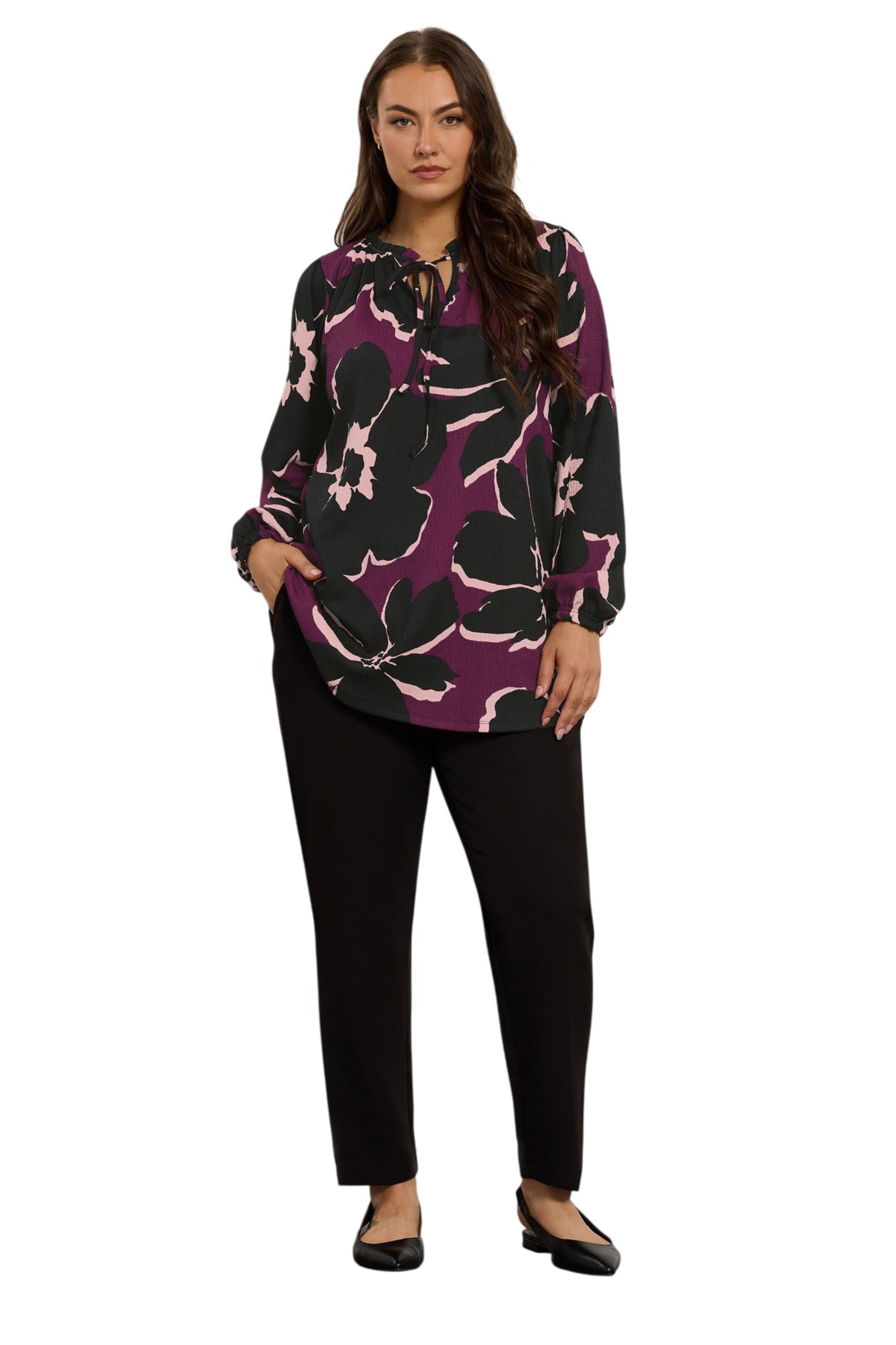 Stil Diva Bluse in Lila: Vorderseite