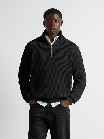 Burocs Pullover 'Knit Half-Zip'‌‌‌‌‌ in Schwarz