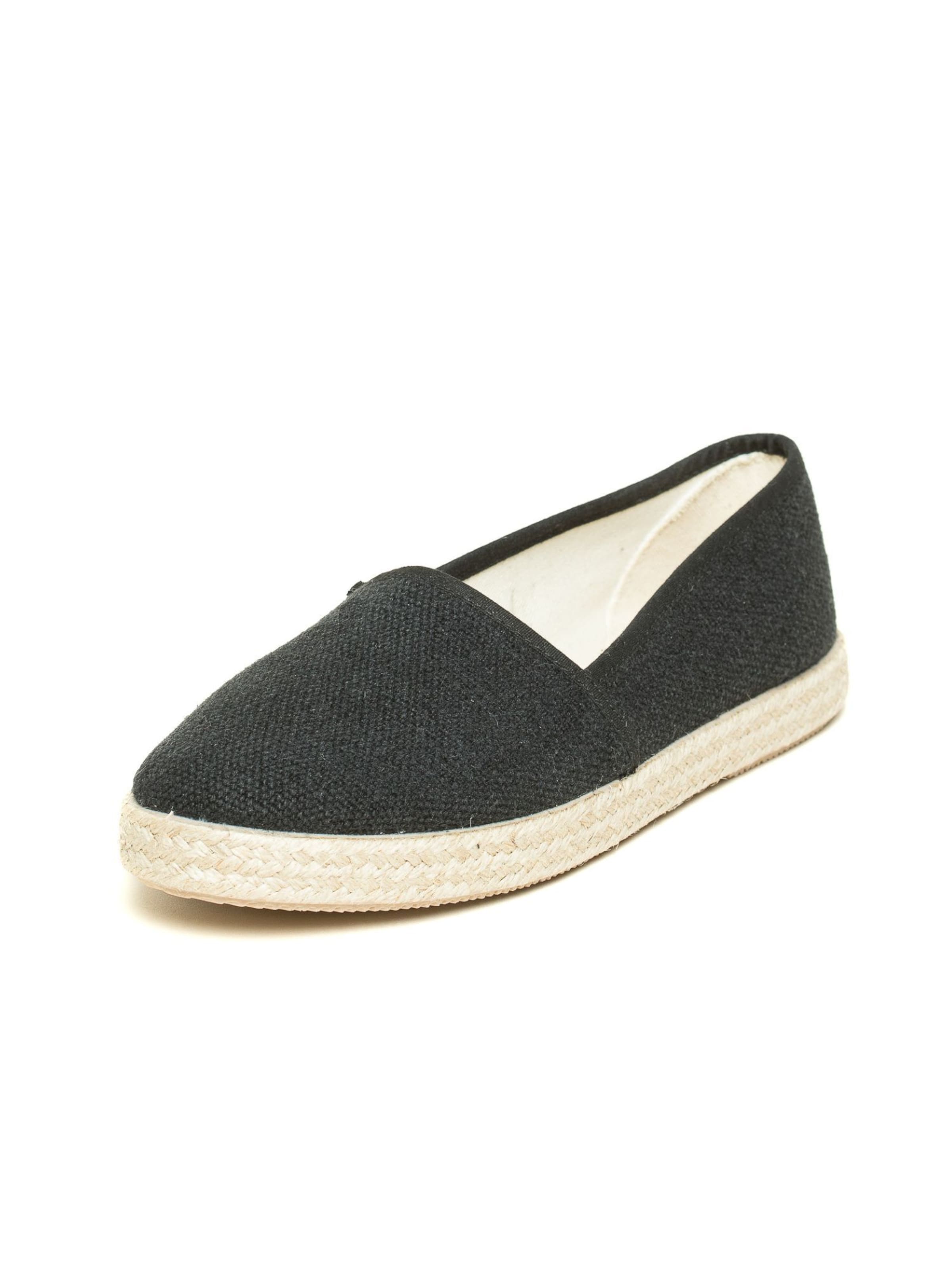 Gottstein Espadrilles 'Espadrille Camping Linen uni V' in Black: front