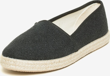 Gottstein Espadrilles 'Espadrille Camping Linen uni V' in Black: front