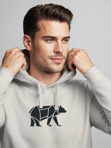 Neverless Sweatshirt 'Bär Lineart Polygon' in Beige