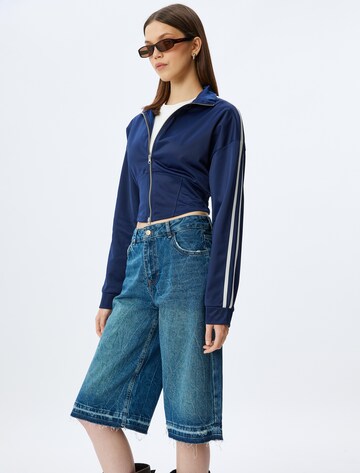 Koton Zip-Up Hoodie in Blue