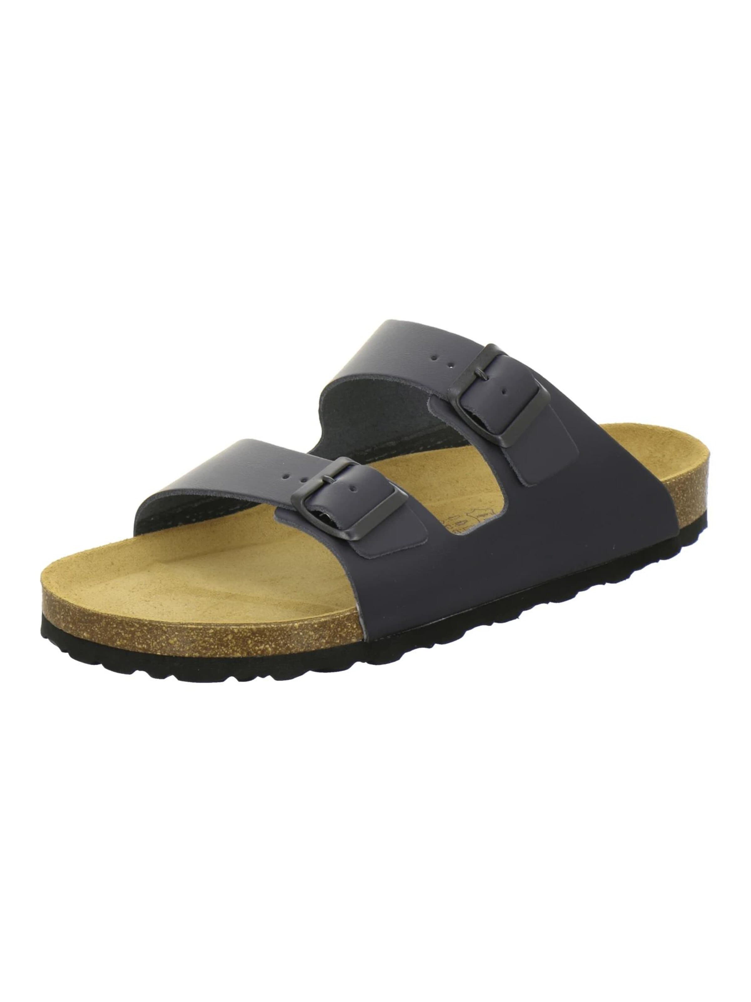 AFS-Schuhe Muiltjes 'Pantoletten Herren Zweischnaller navy Glattleder' in Blauw: voorkant