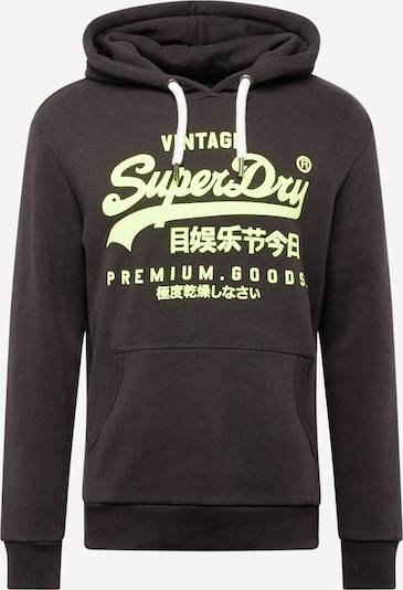 Superdry Sweatshirt in de kleur Antraciet / Neongroen, Productweergave