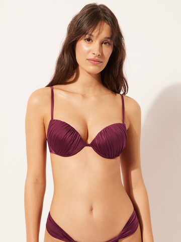 CALZEDONIA T-shirt Bikini Top in Purple: front
