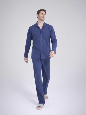 PANTONECLO Pyjama lang 'Pantoneclo Men’s Nightwear Set' in Blauw