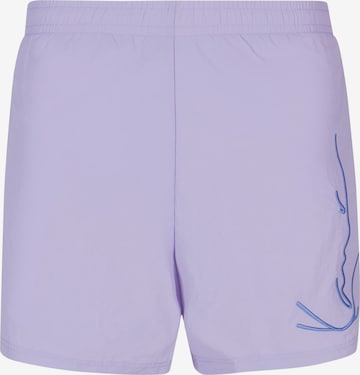 Shorts de bain Karl Kani en violet : devant