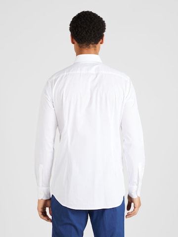 Coupe slim Chemise 'HANK' BOSS Black en blanc