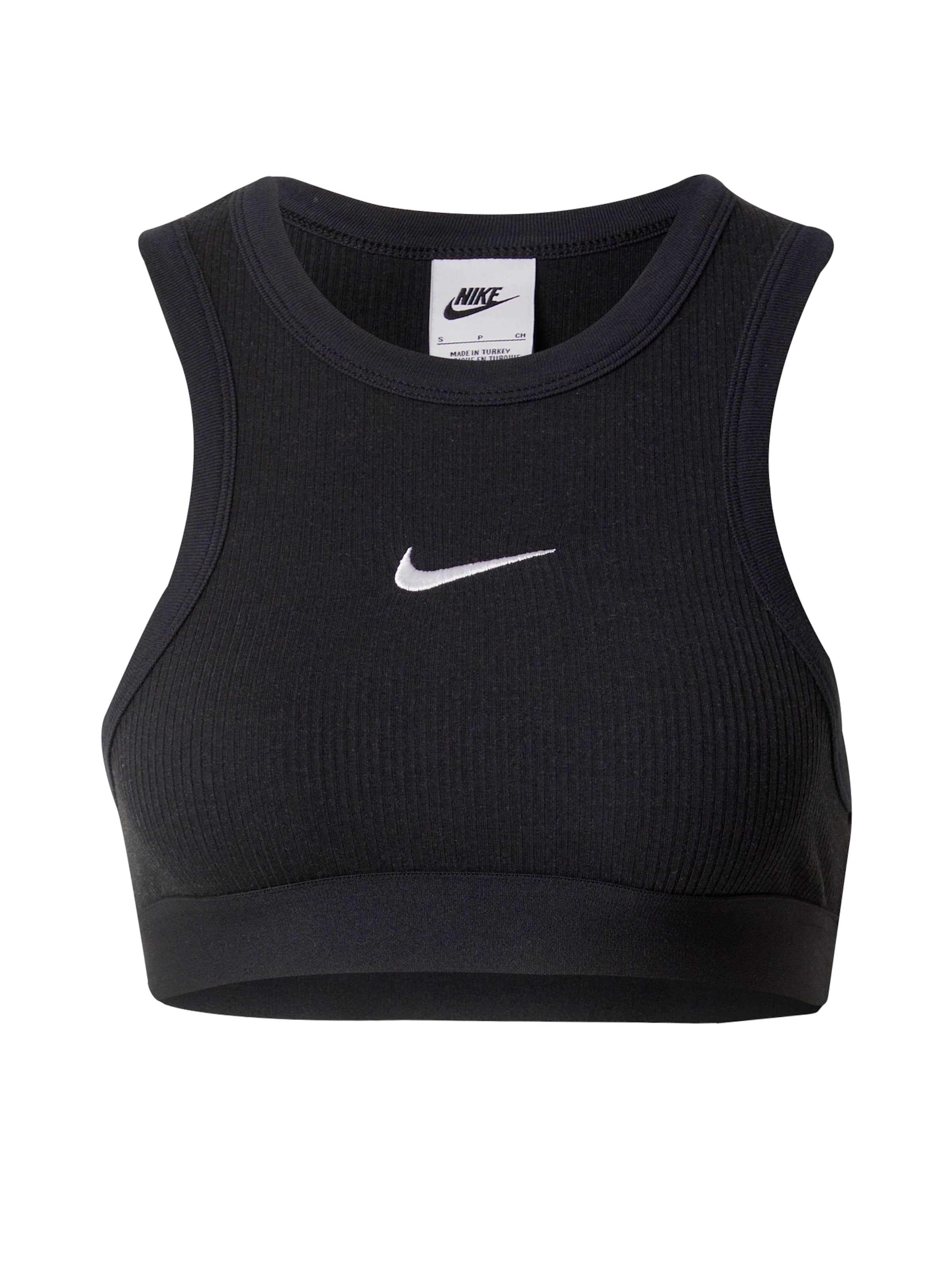 Nike Sportswear Τοπ σε μαύρο / λευκό, Άποψη προϊόντος