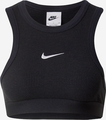 Nike SportswearTop - crna boja: prednji dio