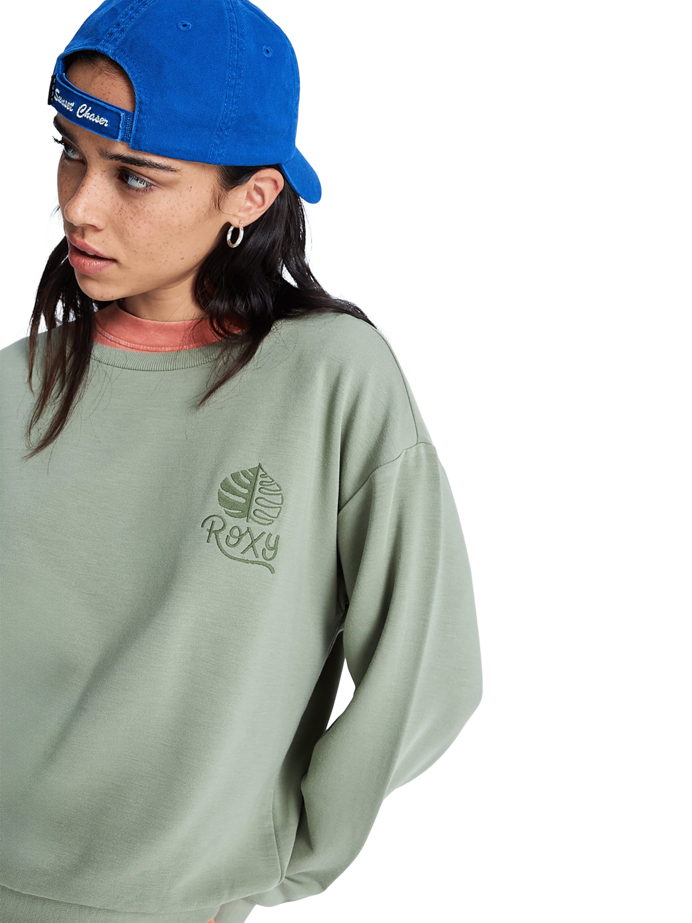 ROXY Sweatshirt 'Surfing By Moonlight' in Grün