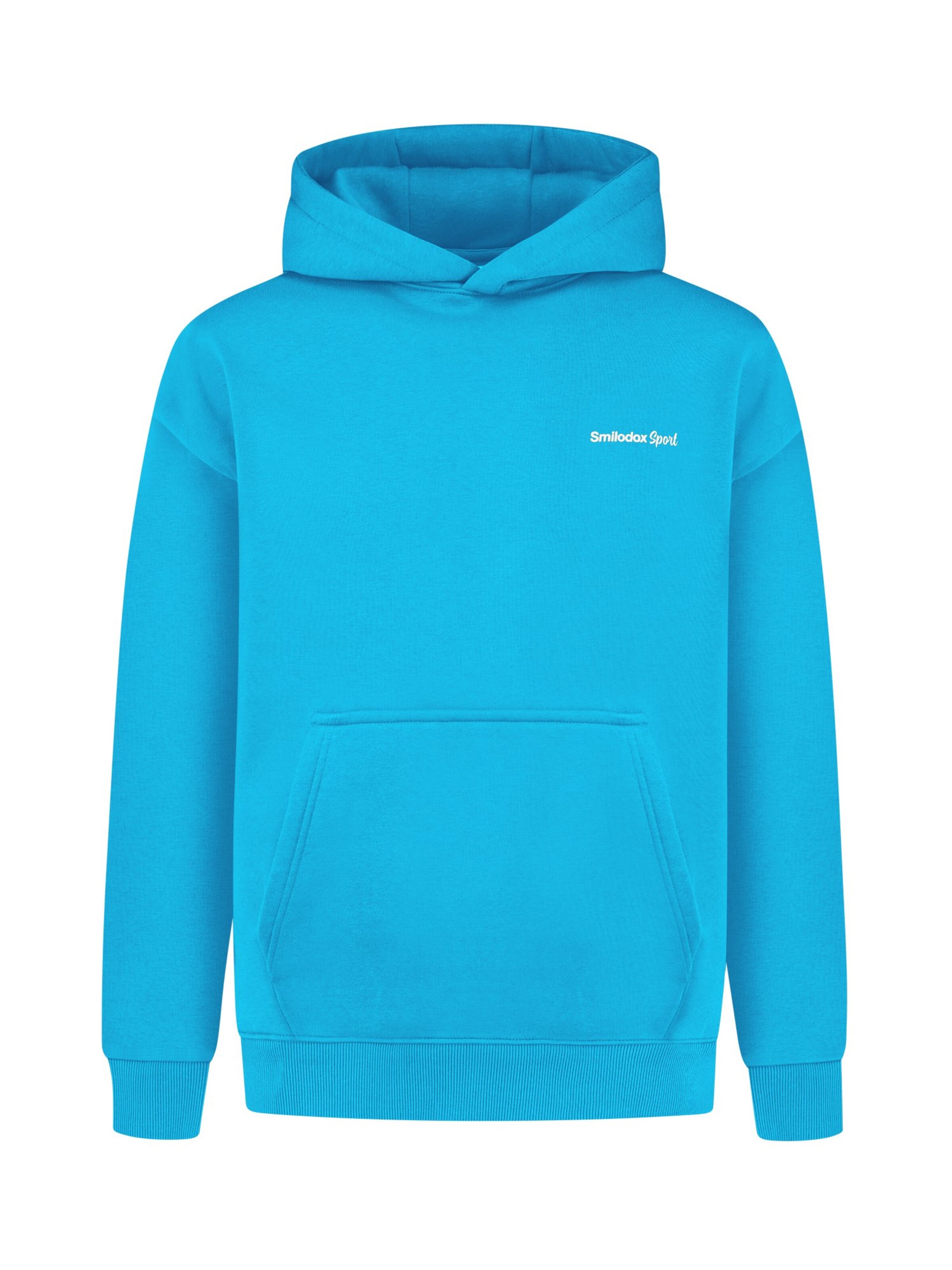 Smilodox Hoodie Oversize Backprint Tamio in Blau: Vorderseite