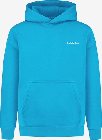 Smilodox Hoodie Oversize Backprint Tamio in Blau: Vorderseite