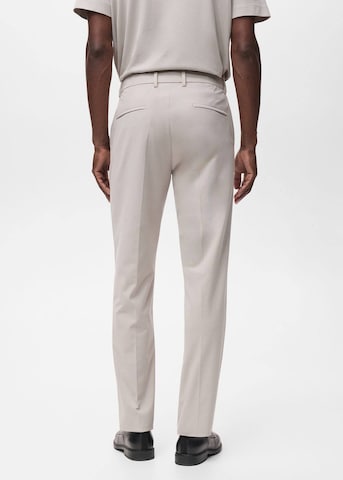 MANGO MAN Slim fit Pleated Pants 'Zurich' in Beige