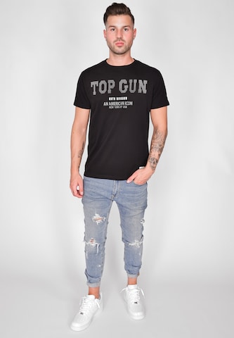 TOP GUN T-Shirt 'TG20213006' in Schwarz: predná strana