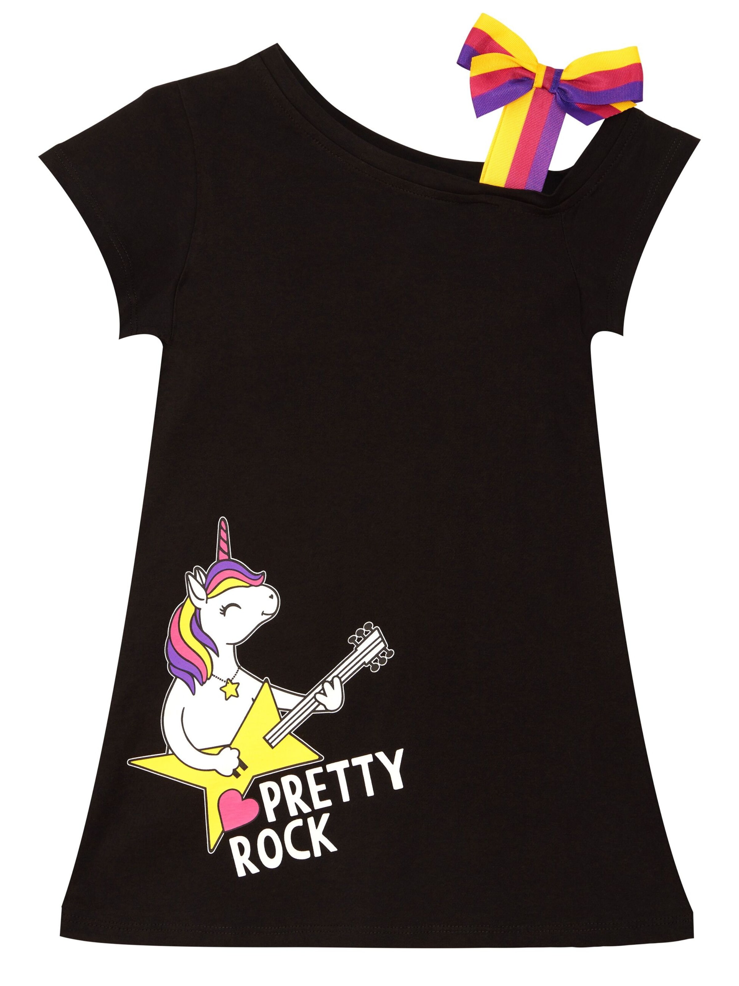 Denokids Kleid 'Unicorn' in Schwarz: Vorderseite