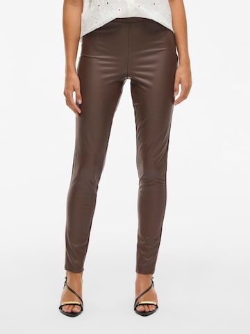 VILA Slimfit Broek in Bruin: voorkant