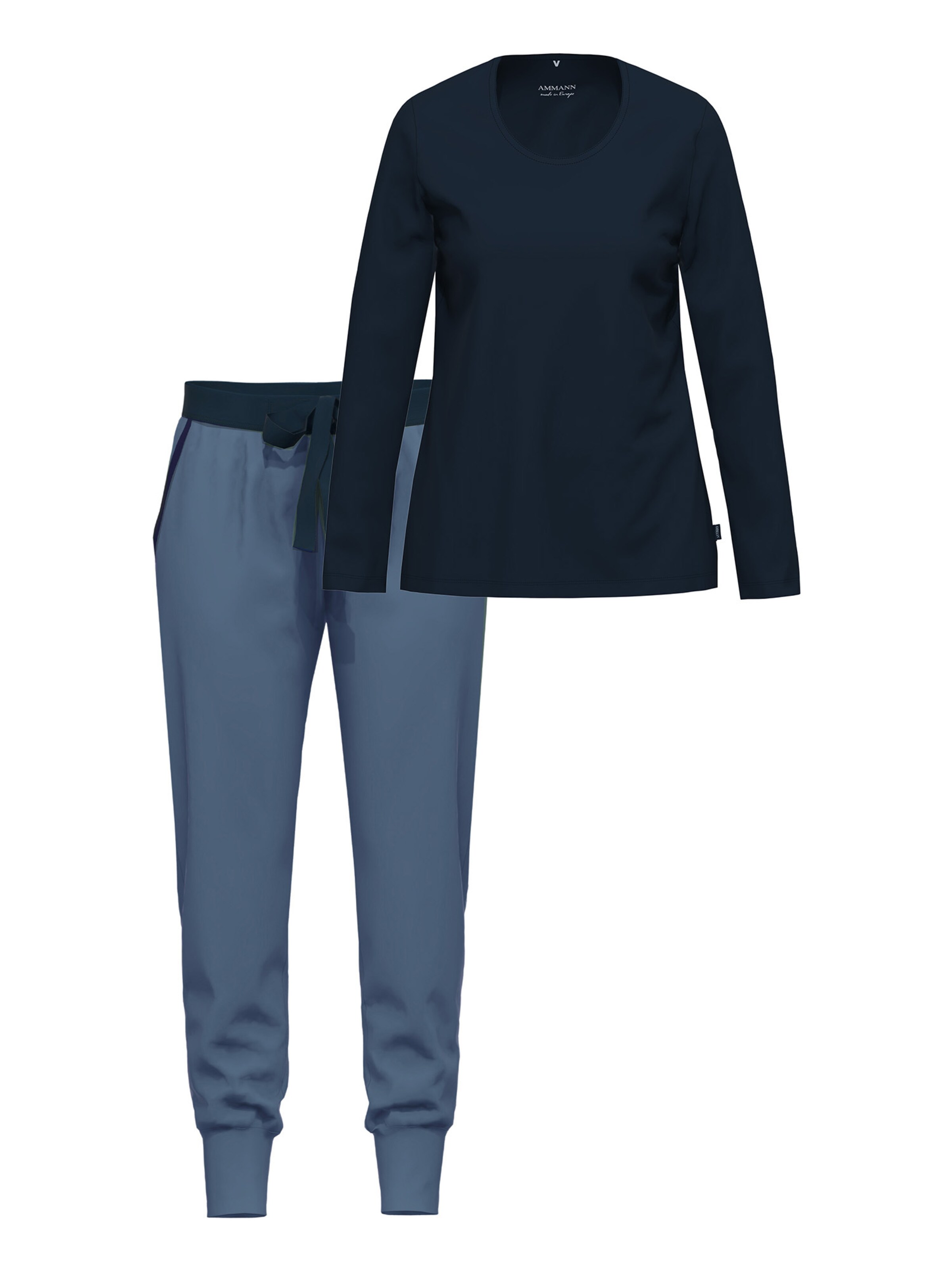 Ammann Pajama 'Night & Home' in Blue: front