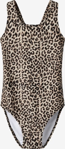 NAME IT Ολόσωμο μαγιό 'NMFZANIMAL' σε καφέ: μπροστά