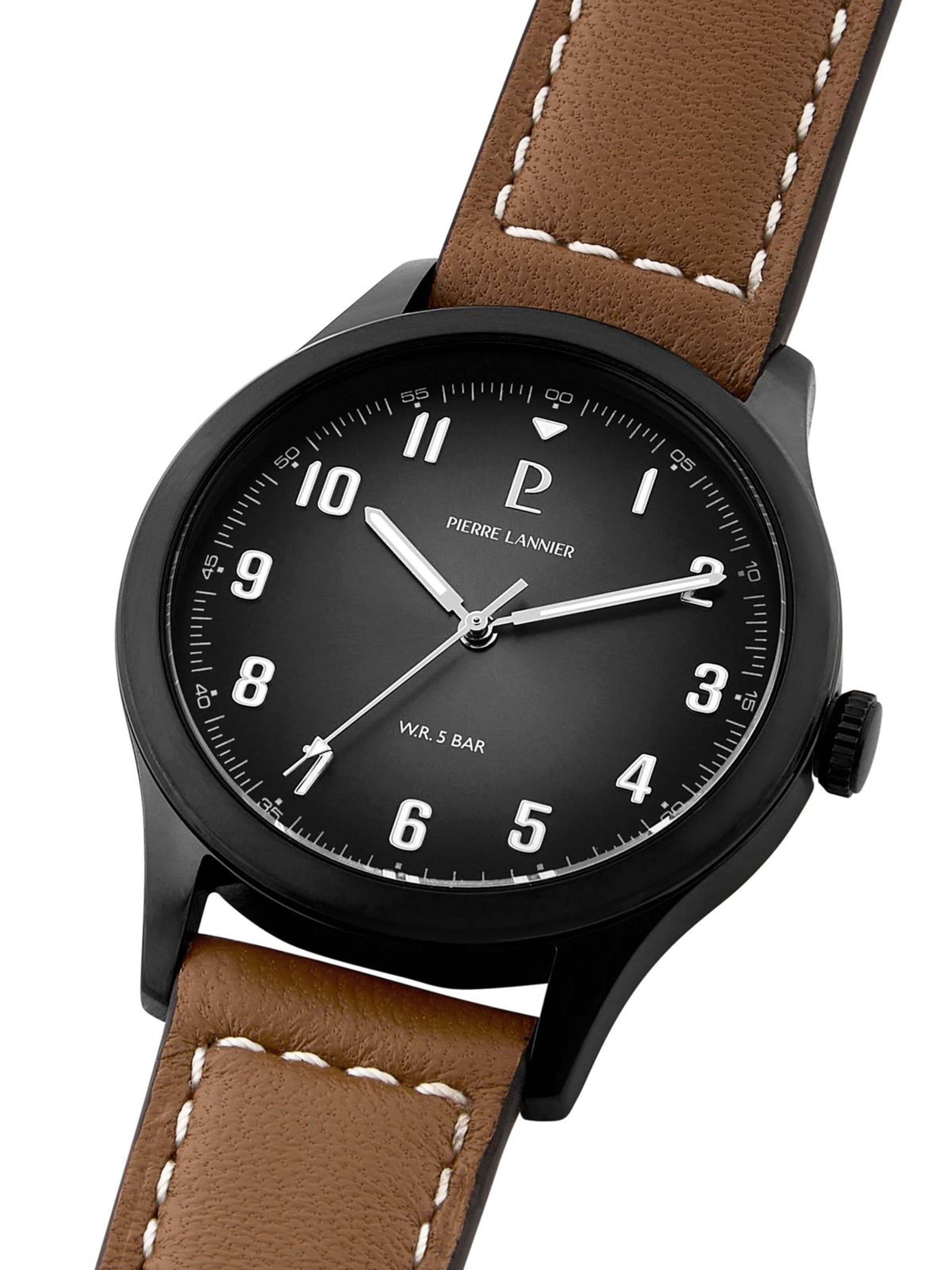Pierre Lannier Analoog horloge 'Watch Aviateur' in Grijs