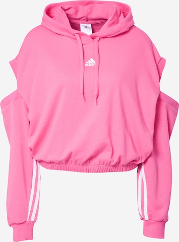 ADIDAS SPORTSWEAR Bluzka sportowa 'Hyperglam 3-Stripes With Cutout Detail' w kolorze różowy: przód