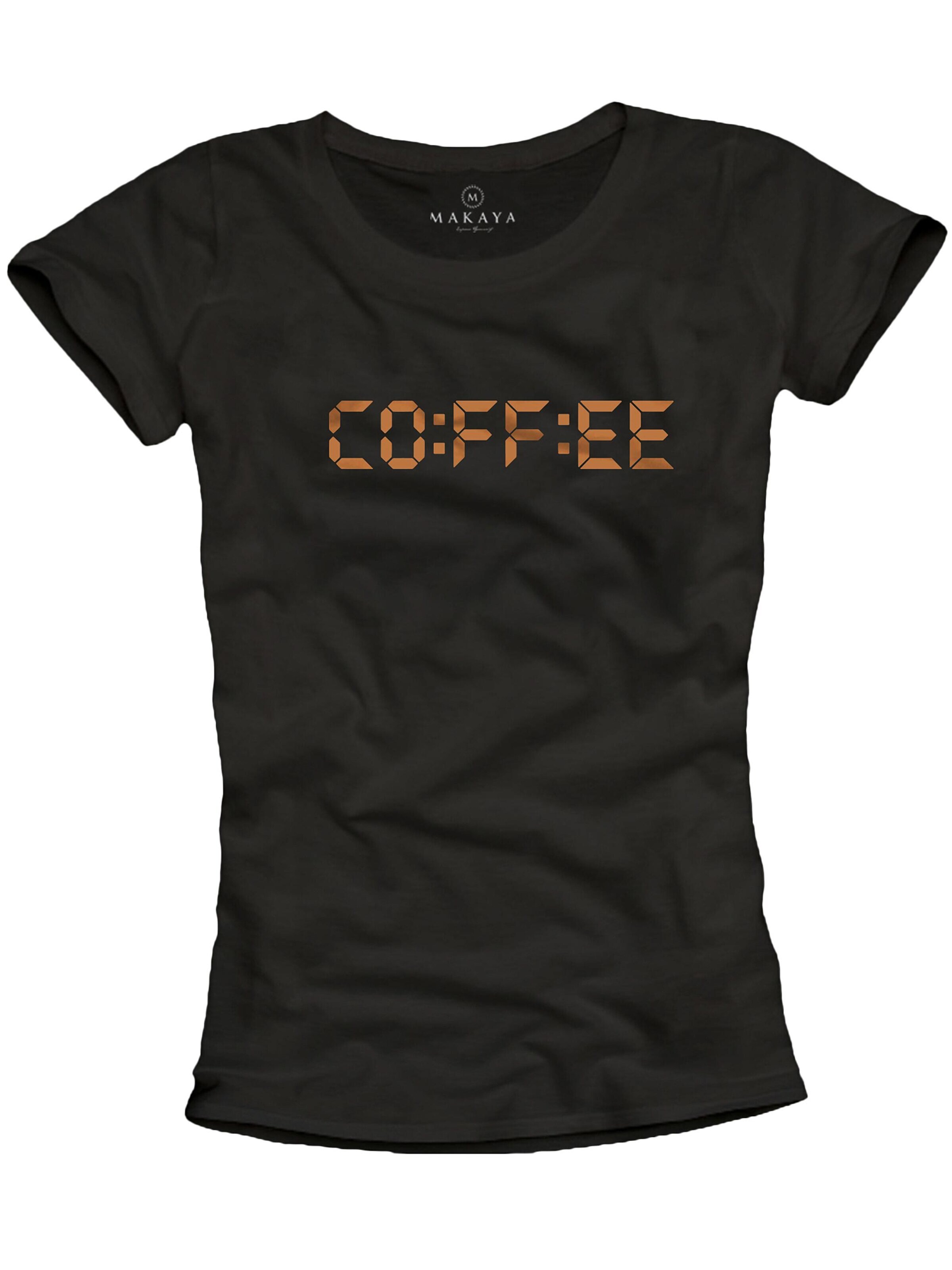 MAKAYA Shirt 'Coffee Time' in Black: front