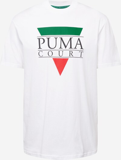 PUMA T-Shirt in grün / hellrot / schwarz / weiß, Produktansicht