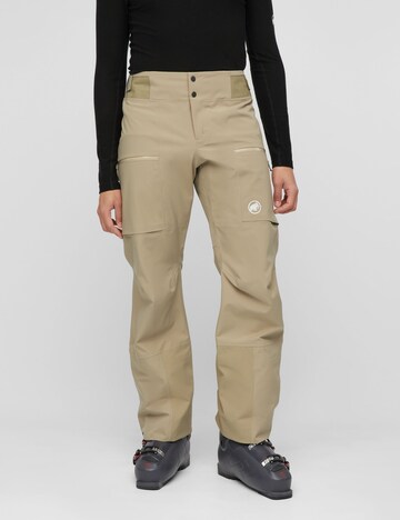 MAMMUT Regular Outdoor Pants in Brown: front