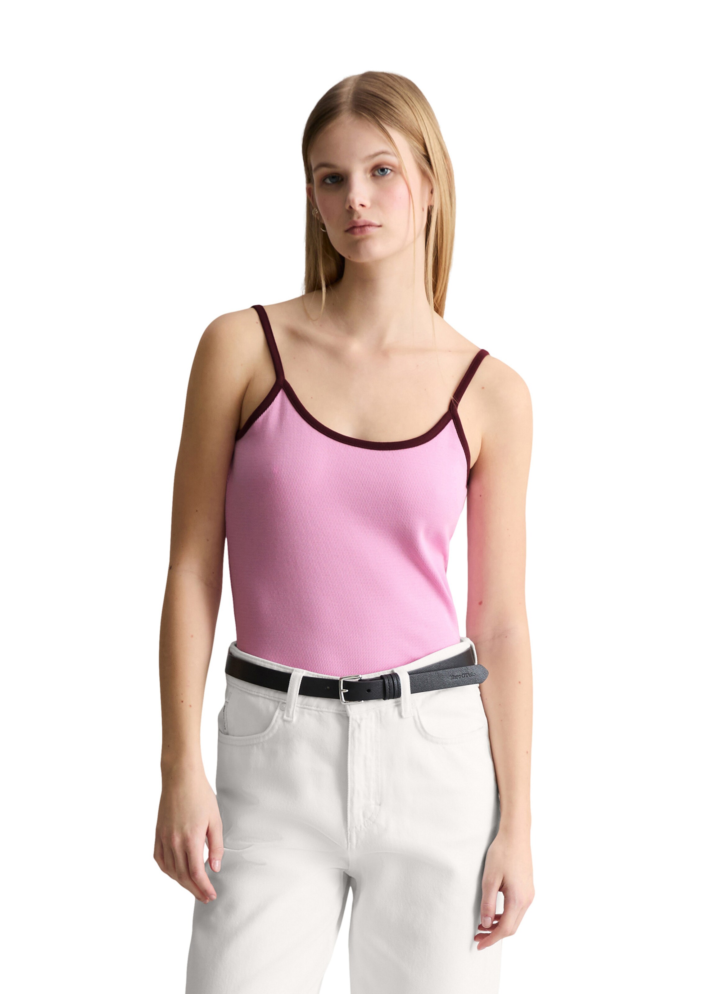 Marc O'Polo DENIM Top in Roze: voorkant
