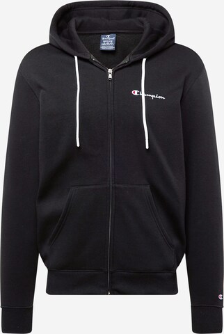 Champion Authentic Athletic Apparel Sweatjacke in Schwarz: predná strana