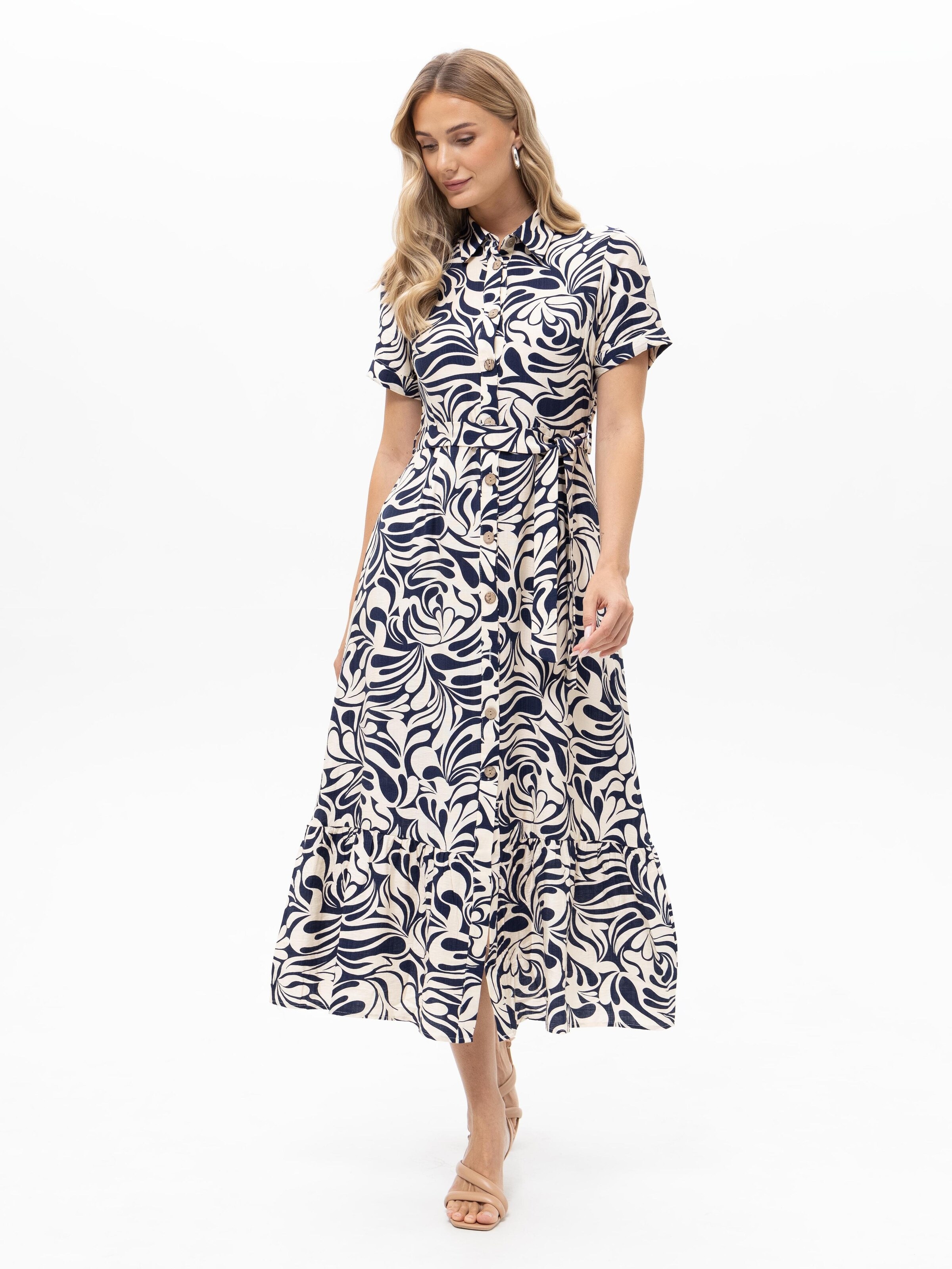 Passioni Summer Dress 'Sommerkleid mit Grafik-Muster' in Blue