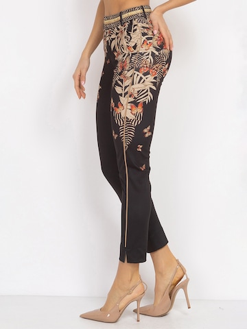 JIORO Regular Pants 'MIDNIGHT BUTTERFLIES' in Black